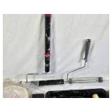 Painting and Decorating Tools including Rollers, Brushes, and Scrapers