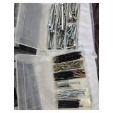 Vintage Metal and Plastic Storage Cabinets with Assorted Hardware