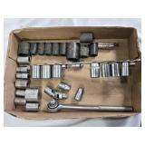 Various 1/2 Drive Sockets with Ratchet and Extensions