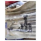Box of Various Hand Tools and Accessories including Clamps, Saws, and Drill Bits