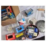 Boxes of Various Nails, Screws, and Staples