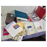 Lot of Office Supplies including Ring Binder Indexes, Specialty Papers, and Various Binders and Folders