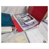 Lot of Office Supplies including Ring Binder Indexes, Specialty Papers, and Various Binders and Folders