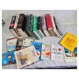 Collection of Books Including Bible Commentaries, Gardening Guides, and Health References