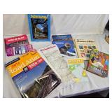 Collection of Travel and Wildlife Books, Maps, and Language Course Materials