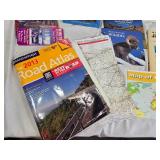 Collection of Travel and Wildlife Books, Maps, and Language Course Materials