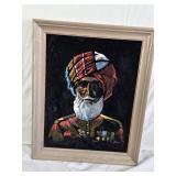 Framed Portrait Painting of a Man in Military Uniform