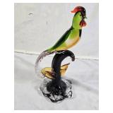 Murano Style Art Glass Rooster Figurine