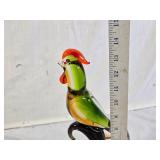 Murano Style Art Glass Rooster Figurine