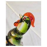 Murano Style Art Glass Rooster Figurine