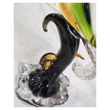 Murano Style Art Glass Rooster Figurine