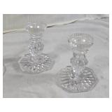 Set of Glass Candle Holders and Candlesticks