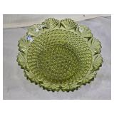 Green Glass Hobnail Bowl