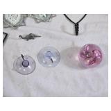 Decorative Home Decor Items including Painted Plates, Stained Glass, and Ornaments
