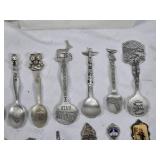 Set of Vintage Souvenir Spoons and Collectible Fork - Some Pewter