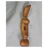 Set of Hand-Carved Wooden Sculptures and Box