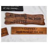 Wooden Coffee-Themed Decorative Signs