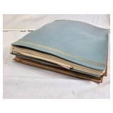 Travel Scrapbook with Brochures and Memorabilia from various destinations like Montreal, Door County, Disneyland, England, Belgium, Denmark, and more