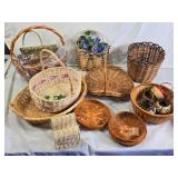 Wicker and Decorative Basket Collection including Assorted Sizes and Styles