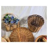 Wicker and Decorative Basket Collection including Assorted Sizes and Styles