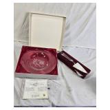Cristalleries de Baveil Limited Edition Crystal Plate with International Silver Company Cake Server Set