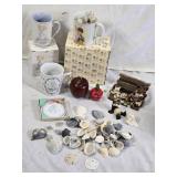 Precious Moments Enesco Mugs, Sea Shells, and Decorative Items