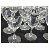 Set of 14 Silver Rimmed Wine Glasses