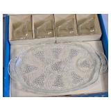 Lot of 2 Anchor Hocking Serva-Snack Set with Four Serving Trays and Four Cups