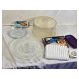 Corning Ware Microwave Rack, Glass Plates, and Table Cleaner