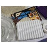 Corning Ware Microwave Rack, Glass Plates, and Table Cleaner