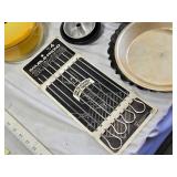 Vintage Kitchen Items including Wilton Performance Pans, Yellow Pot, and Assorted Cookware