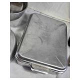 Vintage Kitchen Items including Wilton Performance Pans, Yellow Pot, and Assorted Cookware