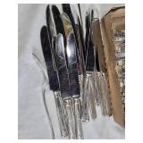 Viners and Oneida Stainless Steel Flatware Set including Knives, Forks, Spoons, and Serving Utensils