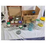 Assorted Mason Jars and Glass Containers Lot