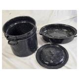 Granite Ware Stock Pot Set with Steamer Insert and Lid