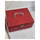 Vintage Sewing Box with Supplies and Embroidery Items