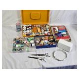 Sewing Kit with Thread Spools, Scissors (Solingen and Jaguar), and Accessorie