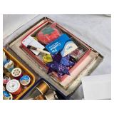 Sewing Kit with Thread Spools, Scissors (Solingen and Jaguar), and Accessorie