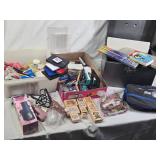 Craft Supplies and Tools including Rubber Stamps, Embossing Heat Tool, Oil Pastels, and Accessories