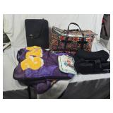 Laptop Bag, Colorful Tote, Blanket, Pot Holder, and Ultrasling II Shoulder Brace