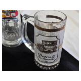 Pacific Universal Brewing and Detroit Glass Mugs Lot