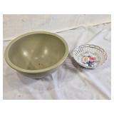 Texas Ware Plastic Bowl and Hand-Painted Japanese Porcelain Dish