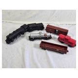 American Flyer Model Train Set including Engine, Tank Car, Boxcar, and Caboose