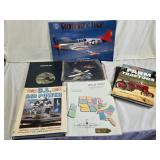 Books and Calendar on Aviation, Jets, and Tractors including "Golden Age of Flight" 2003 Calendar, "Fighting Jets", and "Classic Farm Tractors"