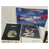 Books and Calendar on Aviation, Jets, and Tractors including "Golden Age of Flight" 2003 Calendar, "Fighting Jets", and "Classic Farm Tractors"