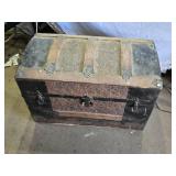 Antique Wooden Trunk with Metal Accents 22" Wide