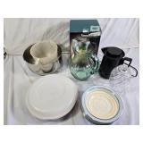 Crown Victoria 82 Oz. Glass Pitcher, Black Electric Kettle, and Assorted Kitchen Items