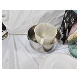 Crown Victoria 82 Oz. Glass Pitcher, Black Electric Kettle, and Assorted Kitchen Items