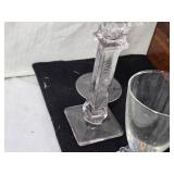 Various Decorative and Glass Items including Milk Glass Pedestal Bowl, Wooden Plaques, and Glassware