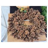 Wreaths with Floral, Pinecone, and Evergreen Designs